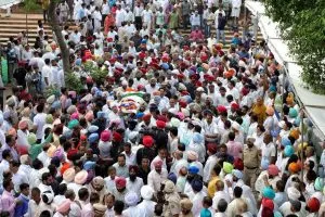 राजमाता महिंद्र कौर के अंतिम दर्शनों के लिए उमड़ी भीड़