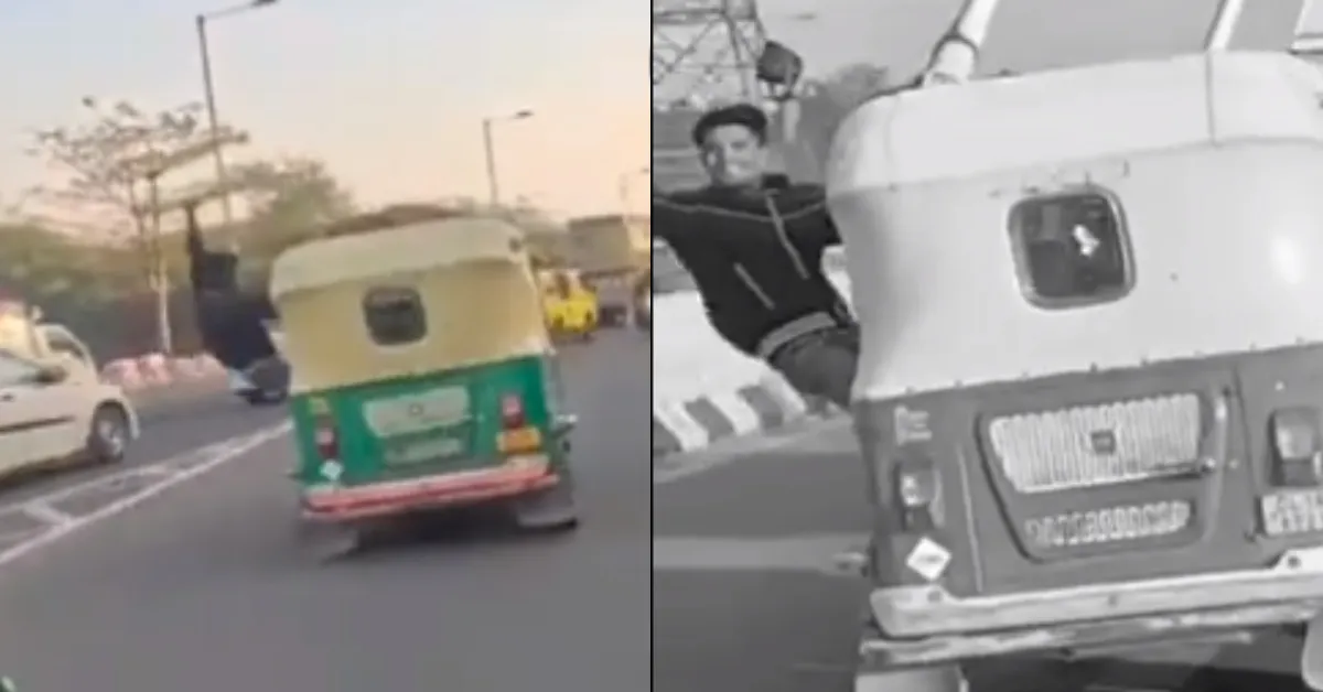 Autorickshaw Driver Doing Stunt