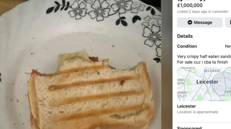 1 3 million dollars half-eaten sandwich on sale