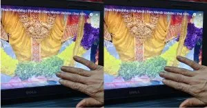 Women touched feet of Ram Lalla through Laptop