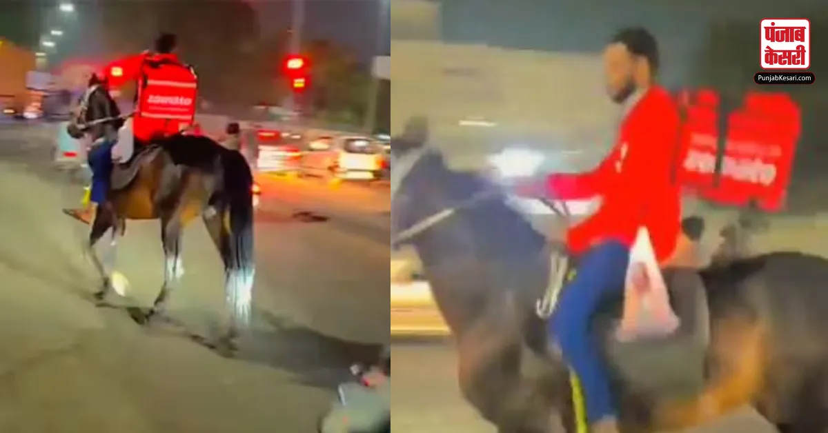 Zomato Delivery Boy Rides Horse To Work