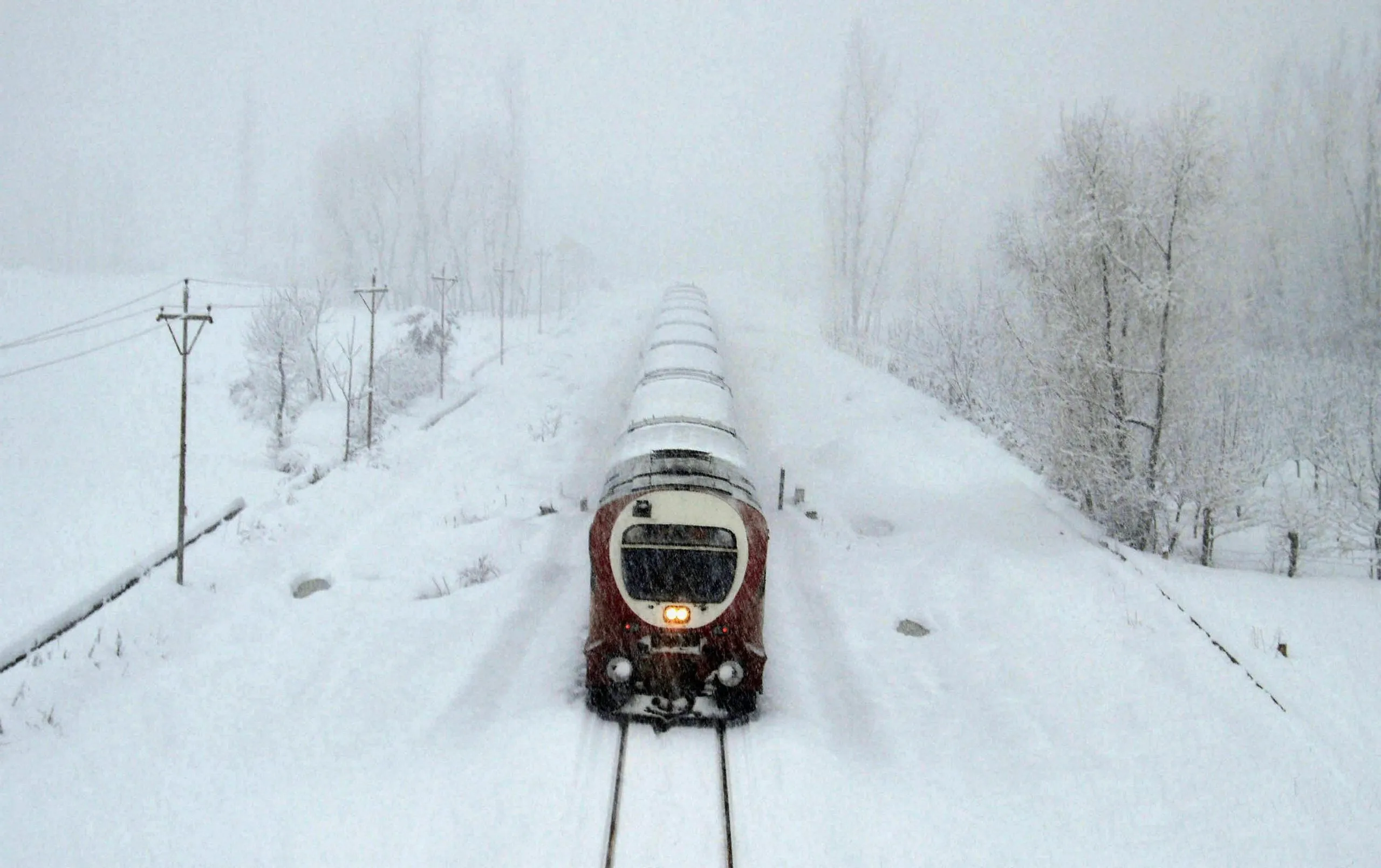 Indian Railways shared a mesmerizing video of snow covered Jammu and Kashmir