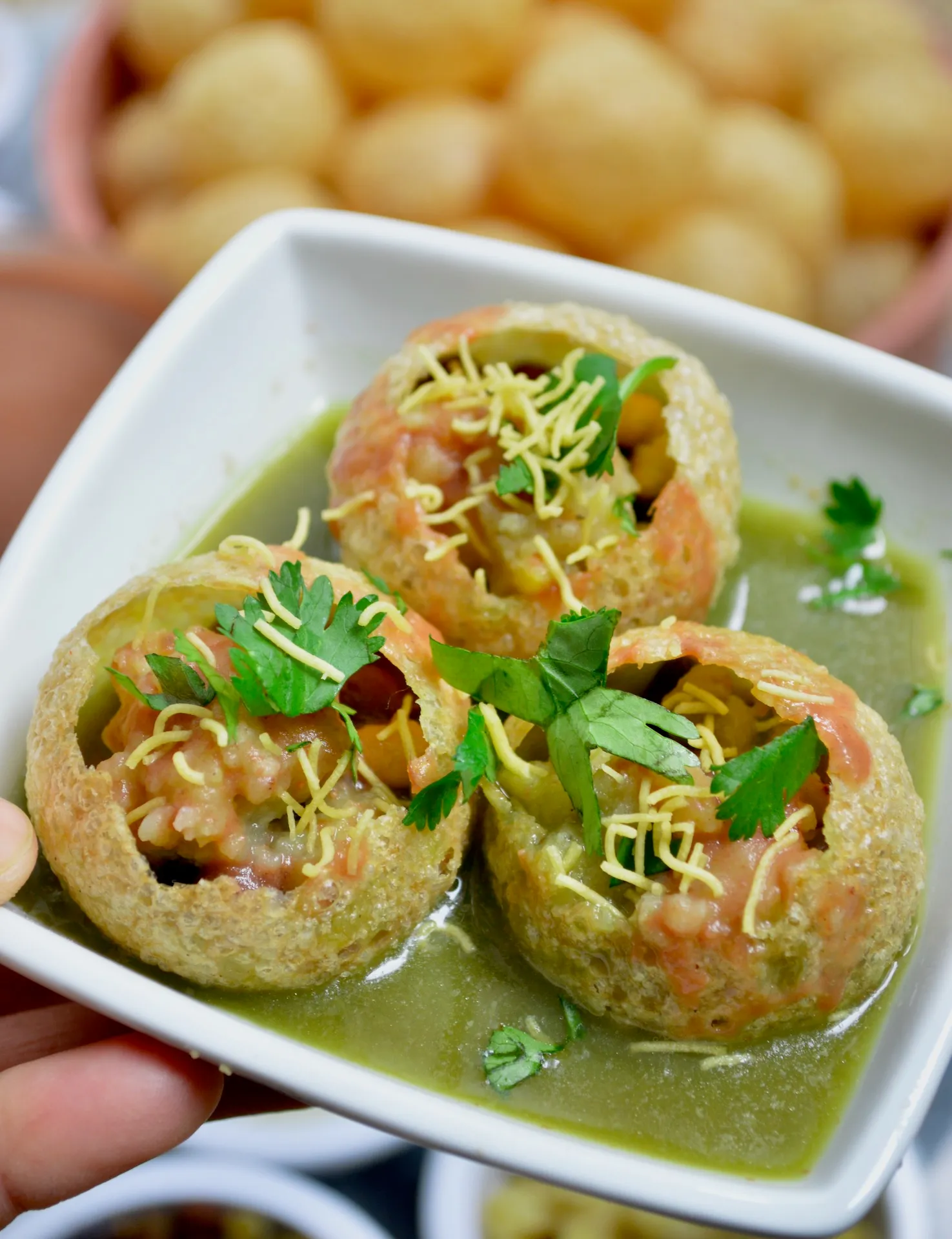 Gold And Silver Panipuri Served With Dry fruit 