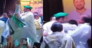 Tejpratap Yadav ने मंच से कार्यकर्ता को दिया धक्का, Video Viral होने पर दी सफाई
