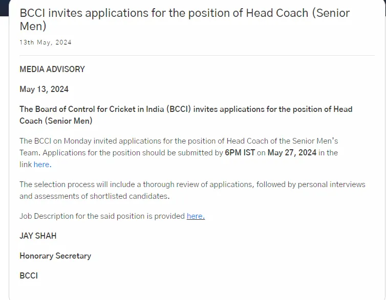 screencapture bcci tv articles 2024 news 55556112 bcci invites applications for the position of head coach senior men 2024 05 14 09 41 22